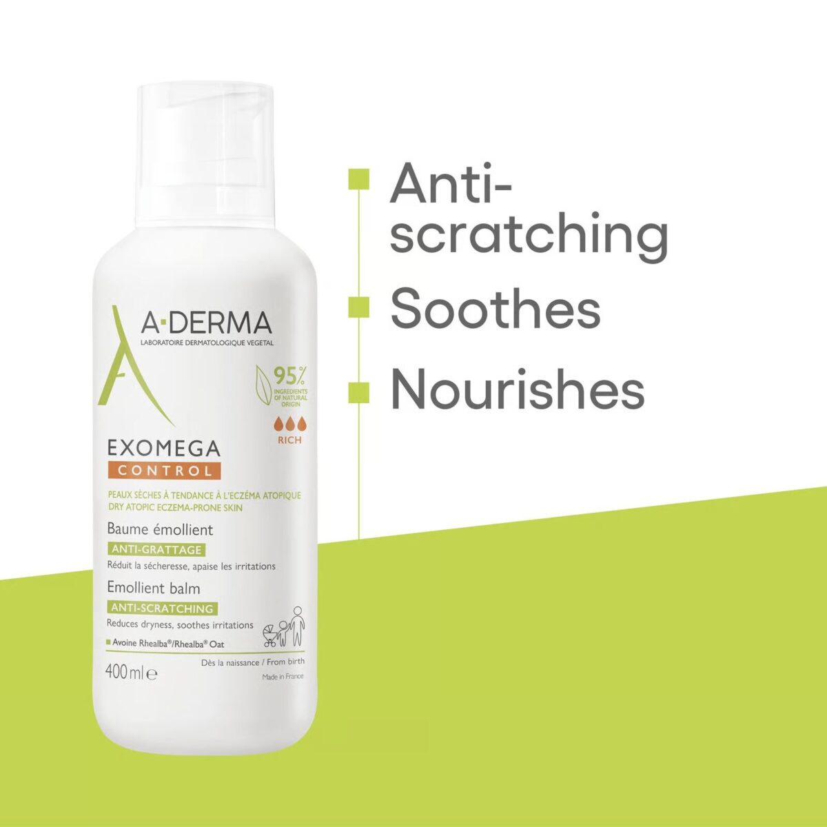 A-Derma Exomega Control Emollient Balm 400ml – Image 6