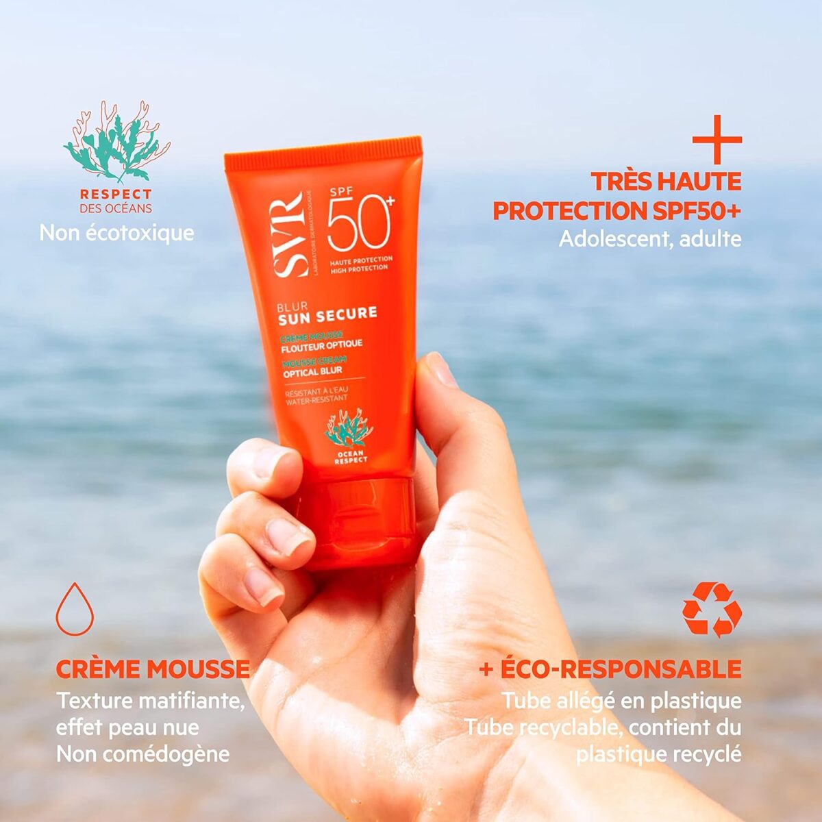 81JsHUJ8lJL._AC_SL1500_ SVR Sun Secure Blur Mousse Cream SPF50+ 50 ml – Image 4