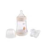 Chicco Perfect 5 Slow Flow Bottle Beige 150ml + Physio Mini Soft Silicone Pacifier 0-2m
