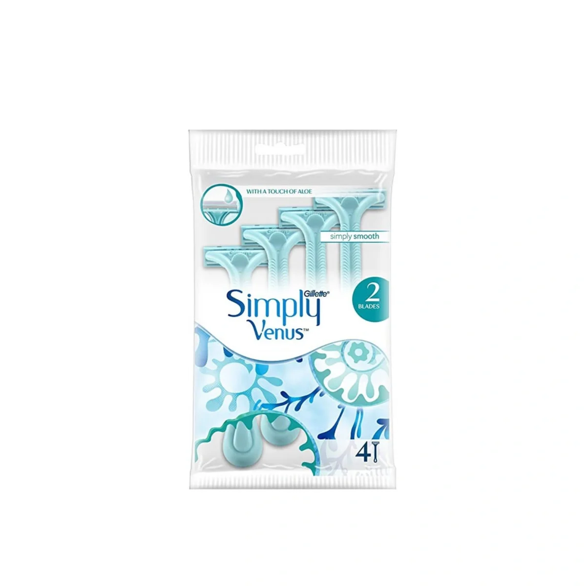gillette-simply-venus-2-basic-disposable-razors-x4_1 Gillette Simply Venus 2 Basic Disposable Razors x4 – Image 1