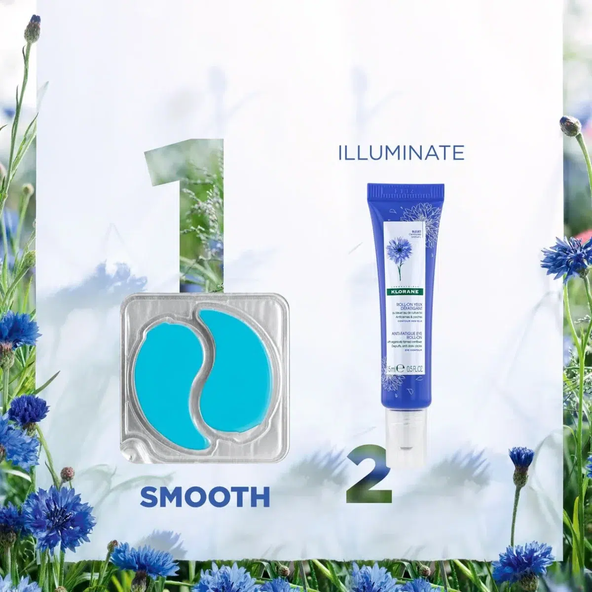 Klorane Smoothing & Soothing Eye Patches with Organic Cornflower x7 – Image 7