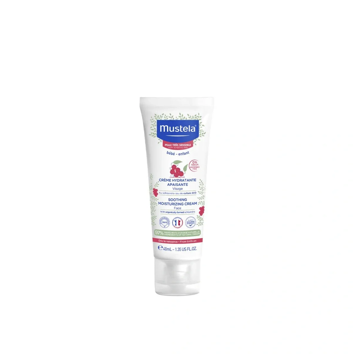 Mustela Baby Sensitive Skin Soothing Moisturizing Cream 40ml – Image 1