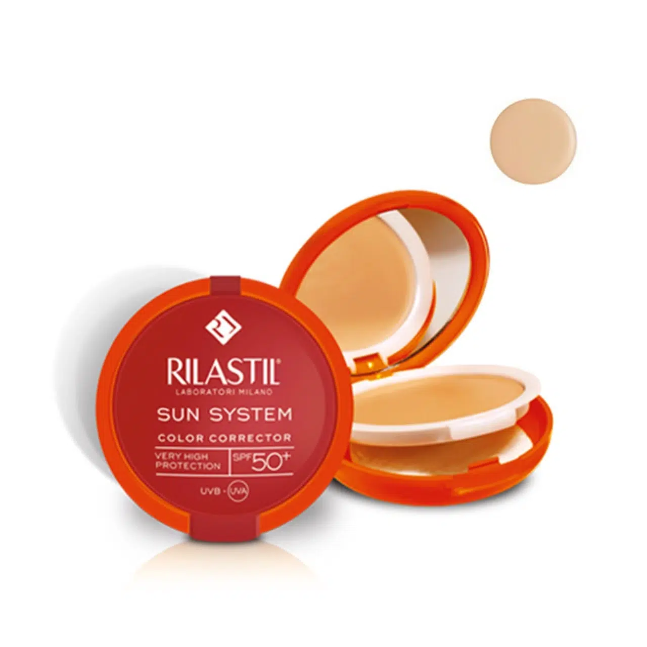 rilastil-sun-system-uniforming-compact-cream-spf50-01-beige-10g Rilastil Sun System Uniforming Compact Cream SPF50+ 01 Beige 10g – Image 1