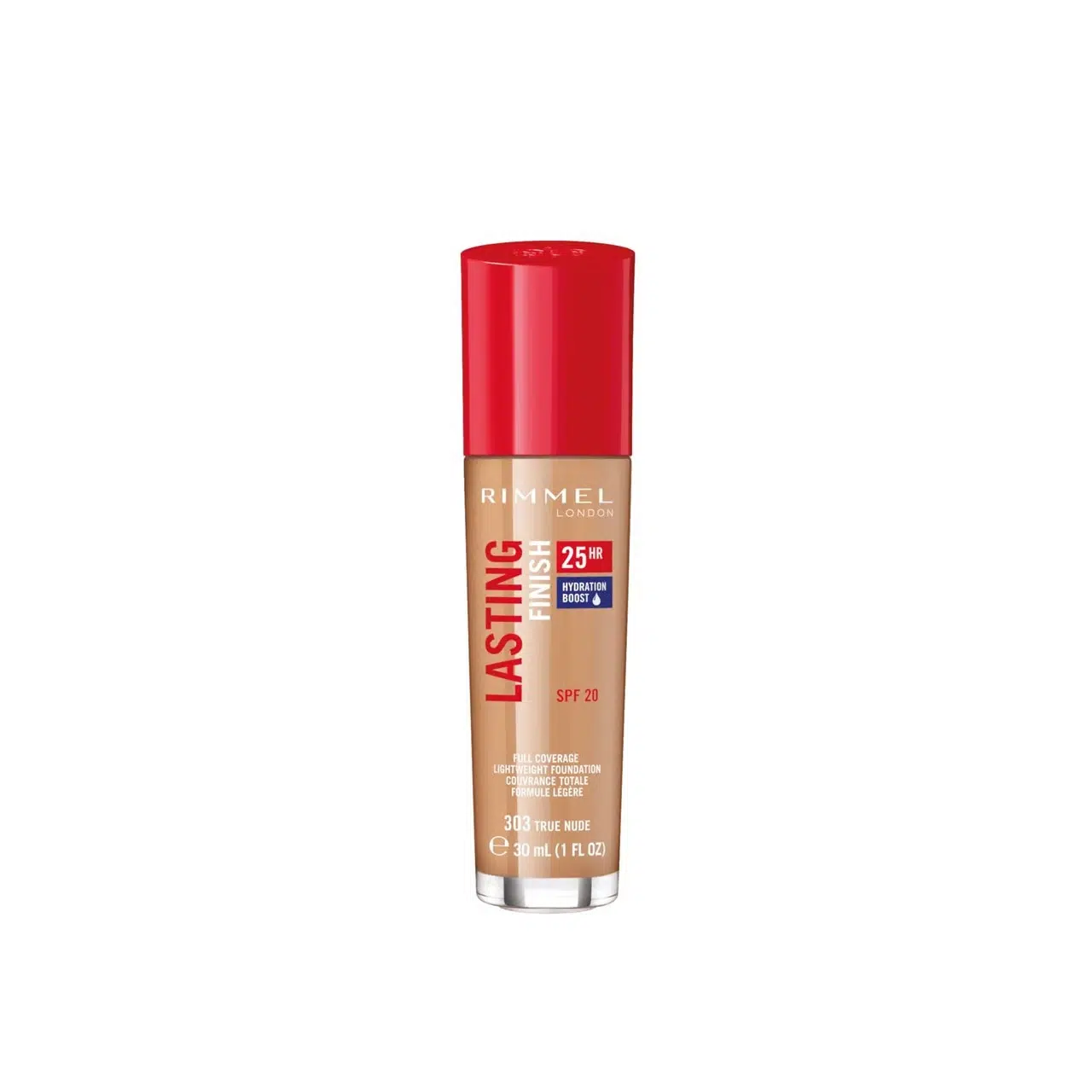 rimmel-london-lasting-finish-25h-foundation-spf20-303-true-nude-30ml Rimmel London Lasting Finish 25h Foundation SPF20 303 True Nude 30ml – Image 1