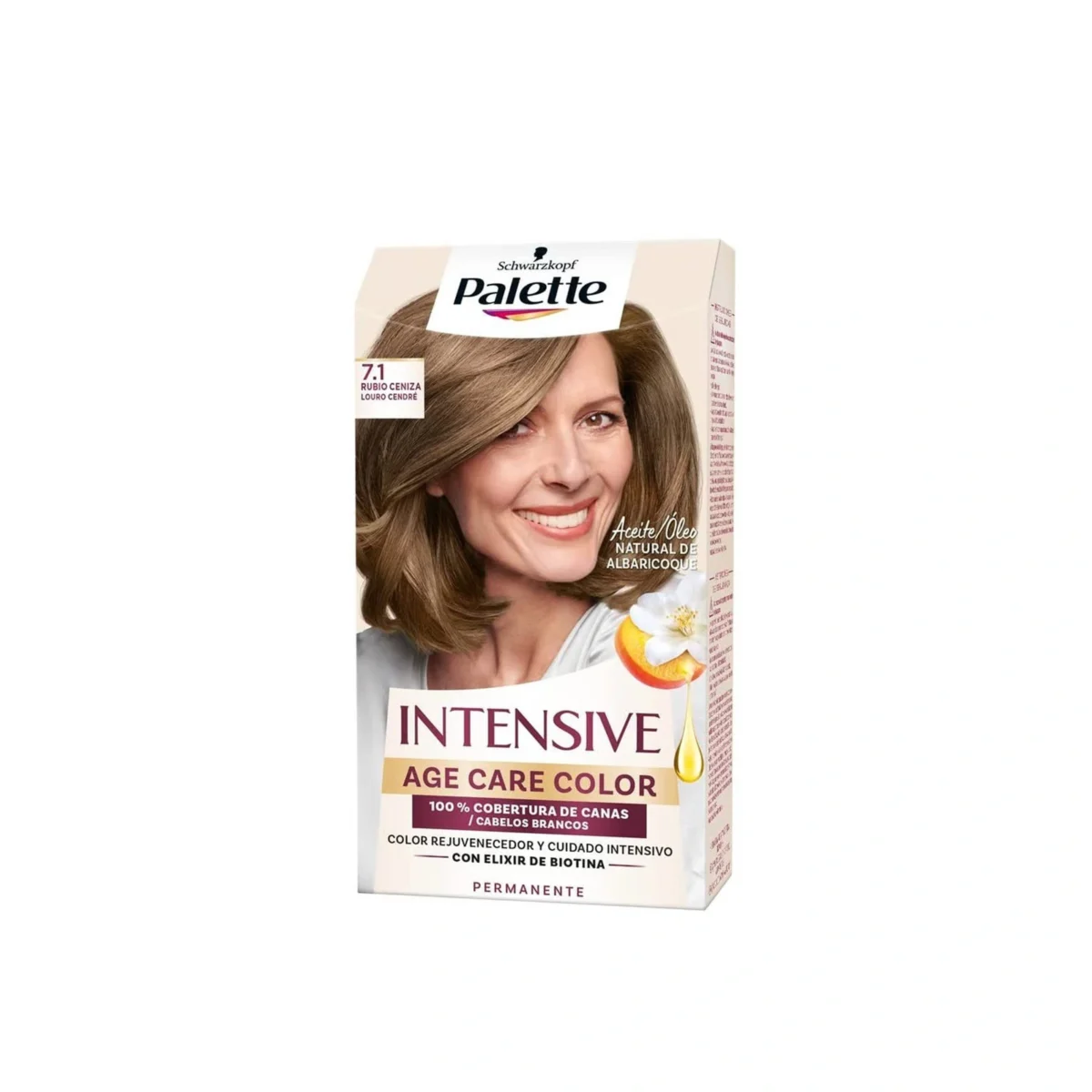 schwarzkopf-palette-intensive-age-care-color-permanent-hair-dye-7-1-ash-blonde Schwarzkopf Palette Intensive Age Care Color Permanent Hair Dye 7.1 Ash Blonde – Image 1
