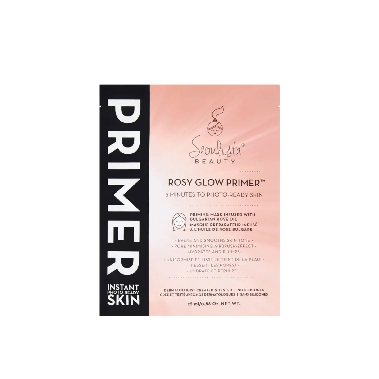 seoulista-beauty-rosy-glow-primer-25ml Seoulista Beauty Rosy Glow Primer Sheet Mask 25ml – Image 1