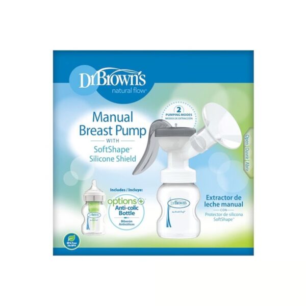 Dr. Brown’s Manual Breast Pump + Options+ Anti-Colic BPA-Free Plastic Bottle 150ml
