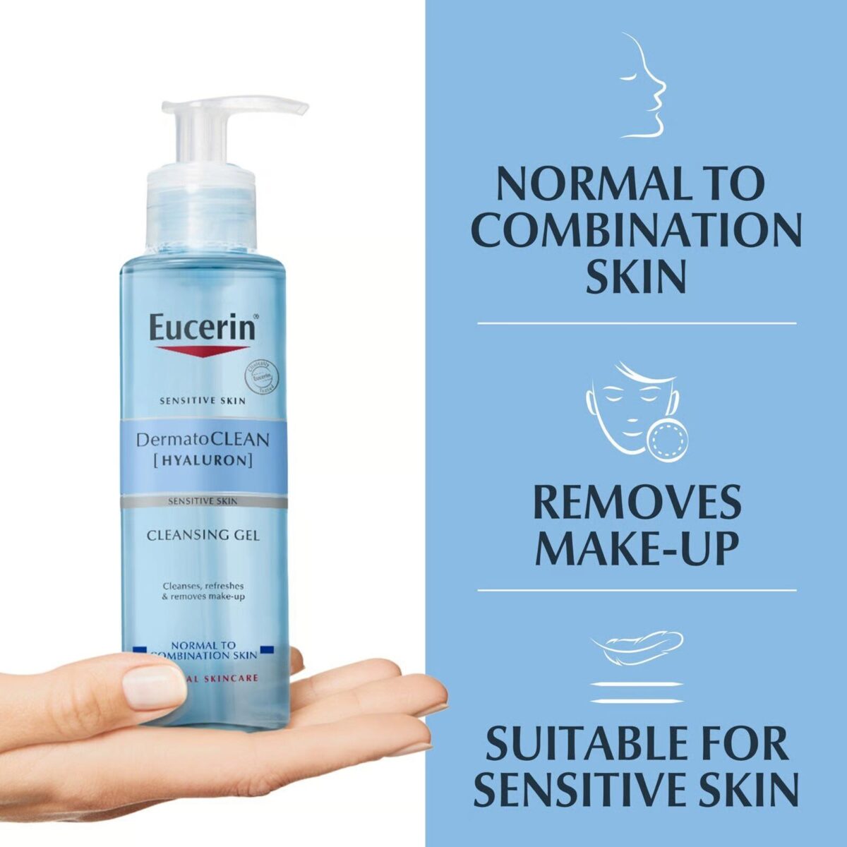 Eucerin DermatoCLEAN Hyaluron Cleansing Gel 200ml – Image 4