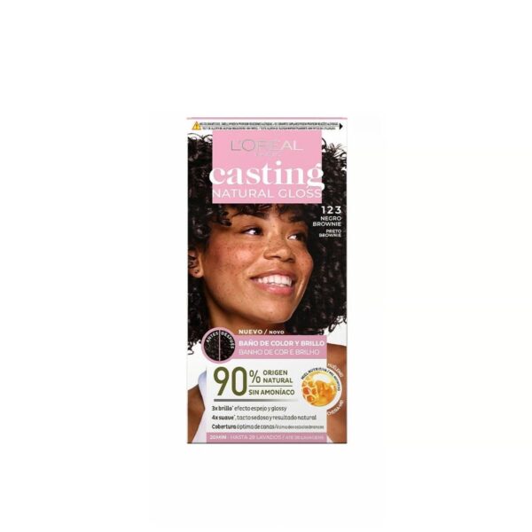 L'Oréal Paris Casting Natural Gloss Semi-Permanent Hair Dye 123 Black Brownie