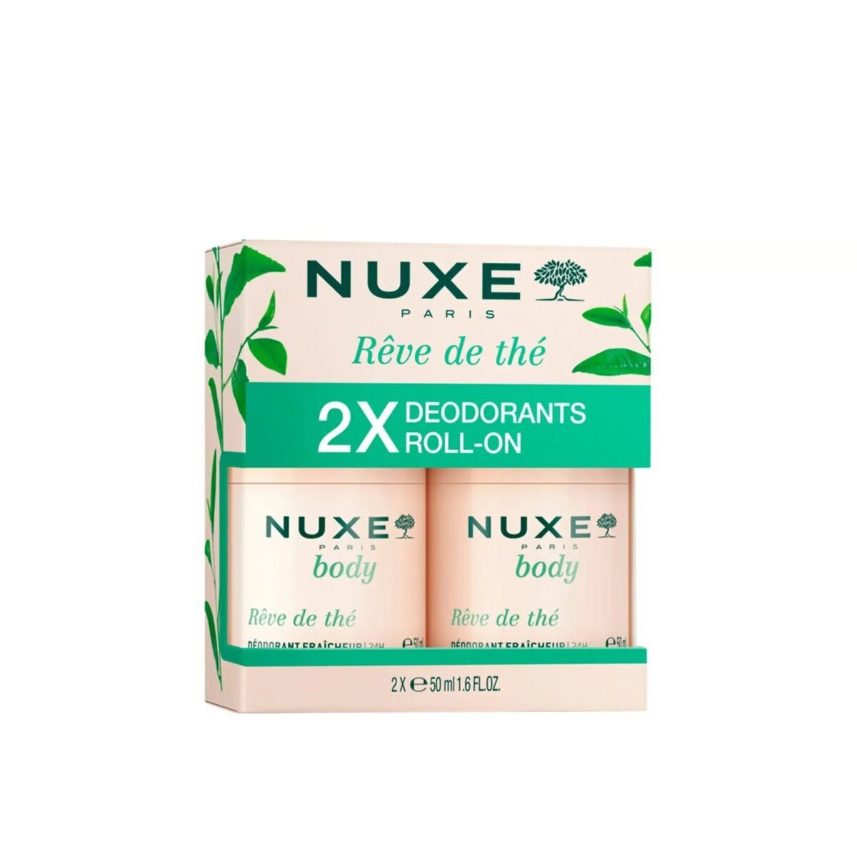 NUXE Body Rêve de Thé 24h Fresh-Feel Deodorant 50ml x2 – Image 1